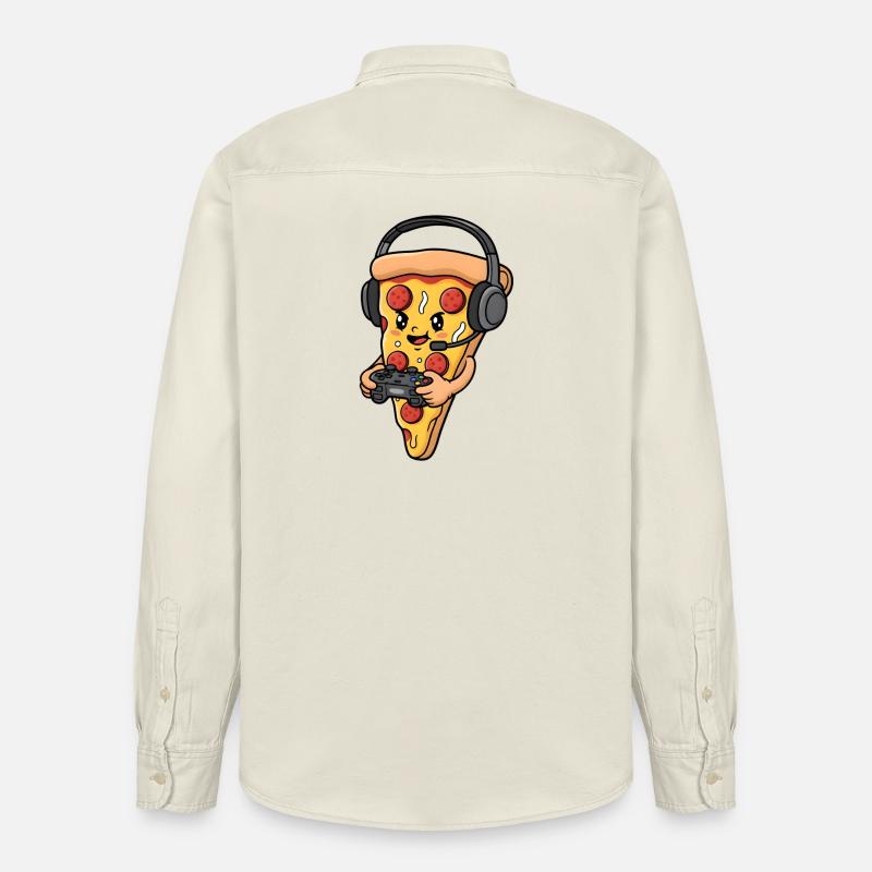 Dessin animé de pizza de jeu - Chemise unisexe coupe décontractée bio Stanley/Stella - écru doux