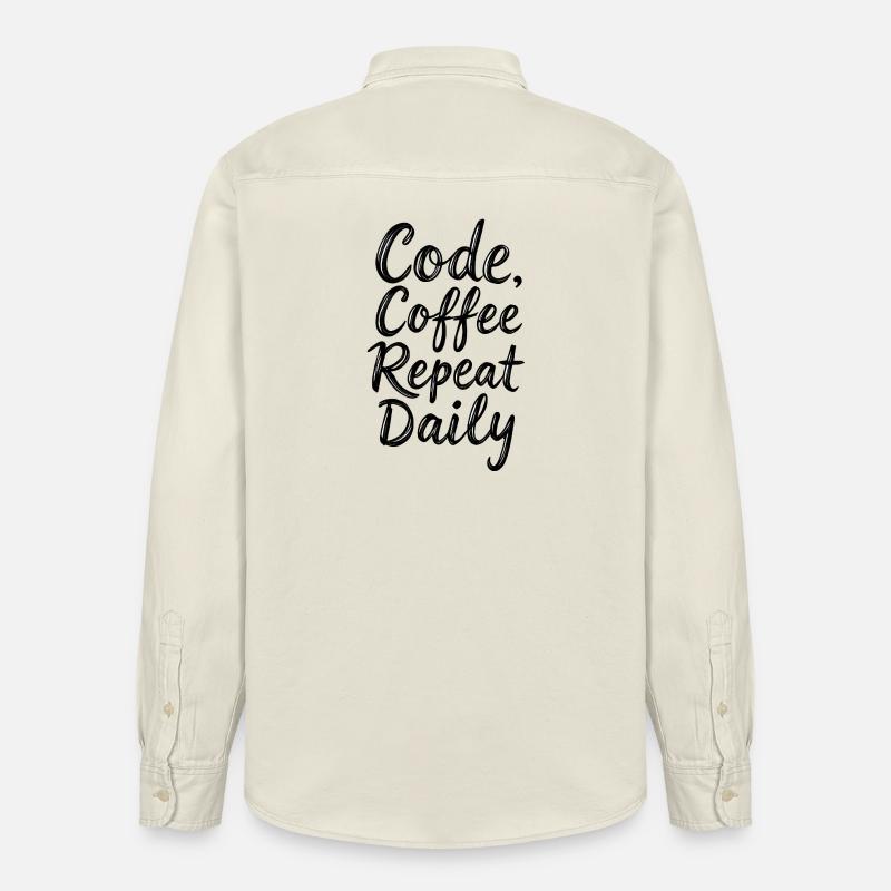 Code Sleep Debug Repeat Programmer Shirt - Chemise unisexe coupe décontractée bio Stanley/Stella - écru doux