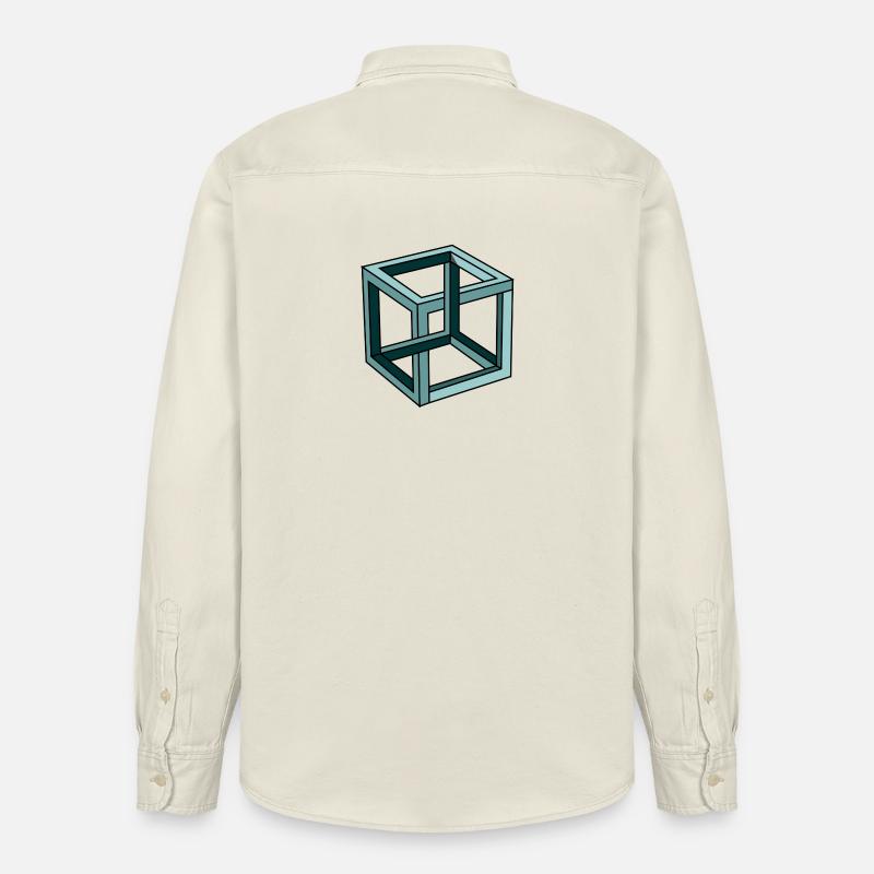 Escher Impossible Cube - Chemise unisexe coupe décontractée bio Stanley/Stella - écru doux