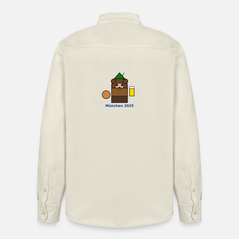 München2025 Bären-Logo - Chemise unisexe coupe décontractée bio Stanley/Stella - écru doux