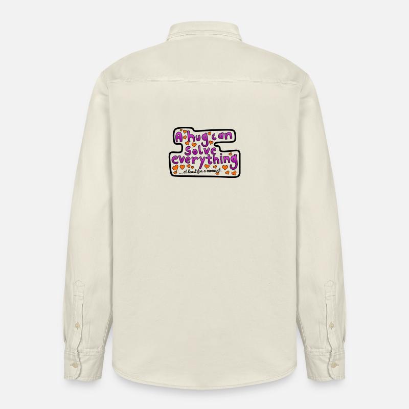 A hug can help - Relaxed Fit Unisex Organic Shirt by Stanley/Stella - soft Ecru
