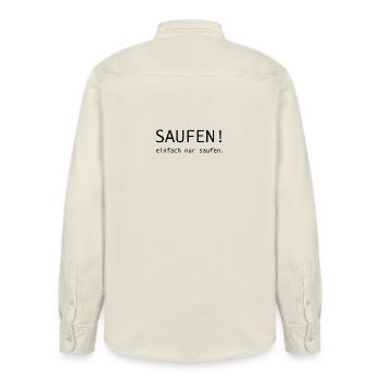 saufen! einfach nur saufen - Relaxed Fit Unisex Organic Hemd von Stanley/Stella - Natur - Hinten - AI Model Male 178 light (178cm)