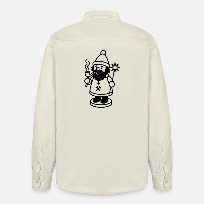 Räuchermann Räuchermännchen Erzgebirge - Relaxed Fit Unisex Organic Hemd von Stanley/Stella - Natur