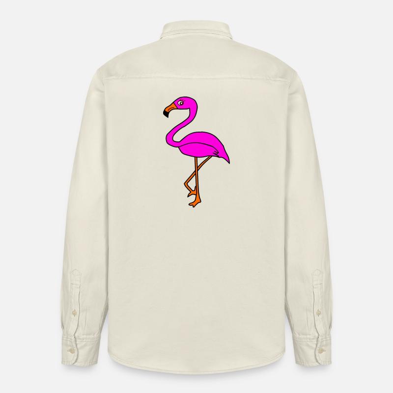 Flamingos Vogel Vögelchen Tiere Geschenk - Relaxed Fit Unisex Organic Hemd von Stanley/Stella - Natur