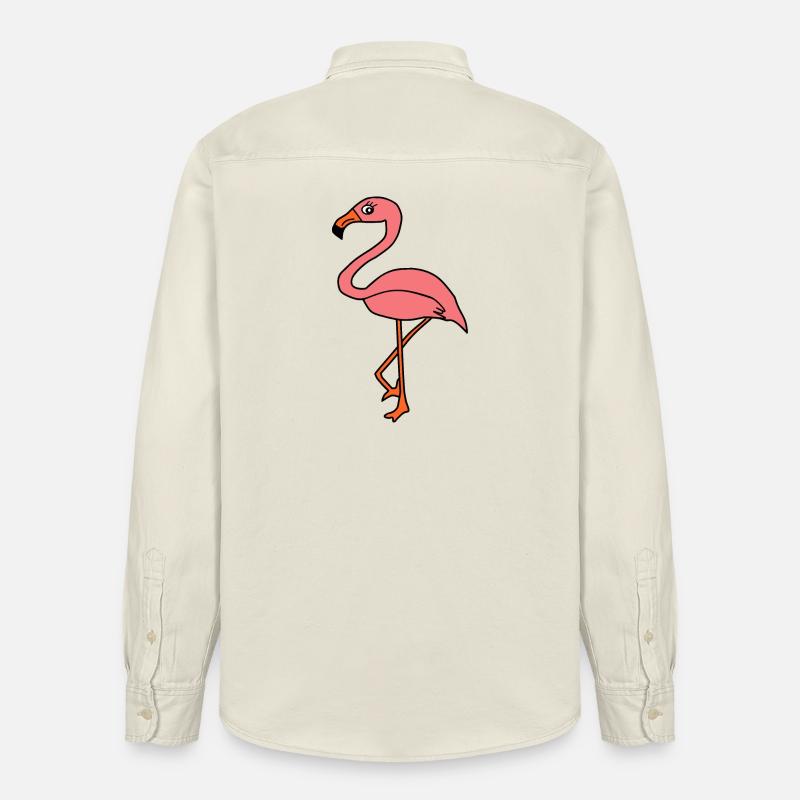 Flamingos Vogel Vögelchen Tiere Geschenk - Relaxed Fit Unisex Organic Hemd von Stanley/Stella - Natur