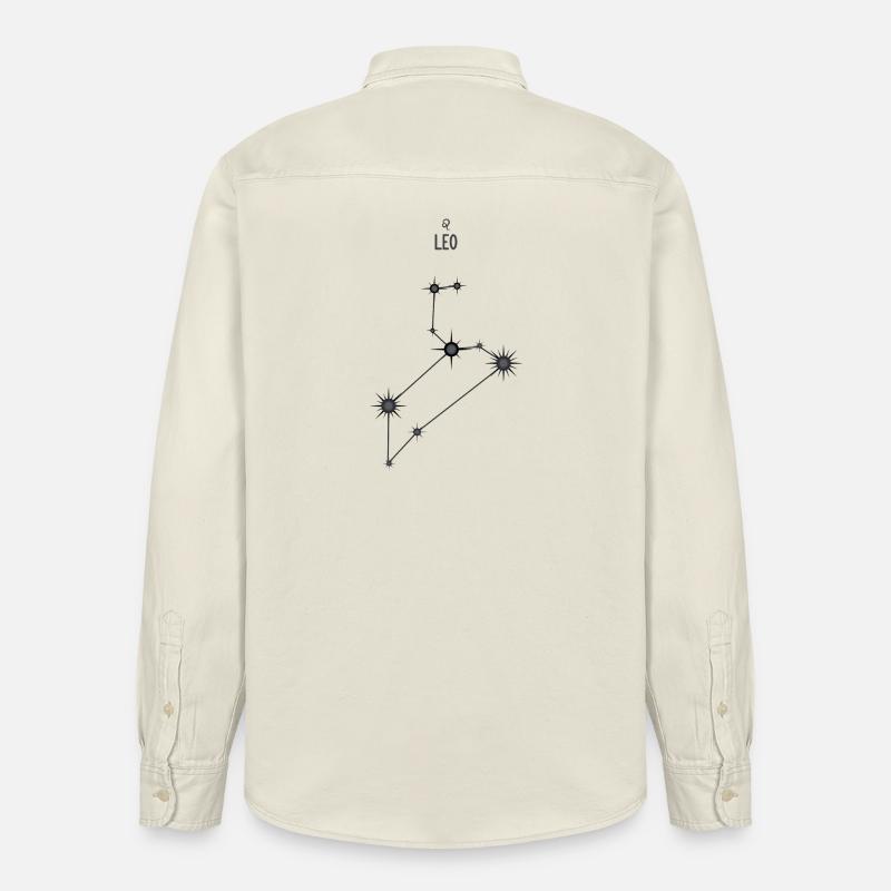 Sternzeichen Löwe Sternbild Sternbild Schwarz & Grau - Relaxed Fit Unisex Organic Hemd von Stanley/Stella - Natur