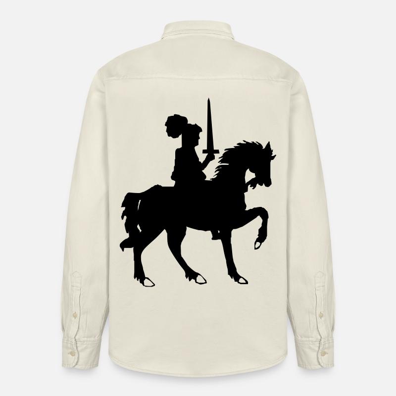 Chevalier avec épée et cheval - Chemise unisexe coupe décontractée bio Stanley/Stella - écru doux
