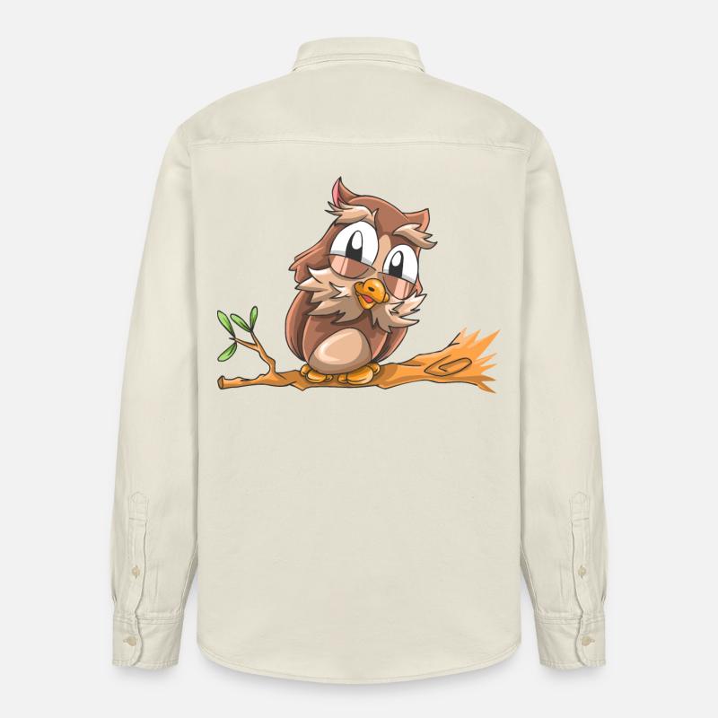 Lachende Eule - Relaxed Fit Unisex Organic Hemd von Stanley/Stella - Natur