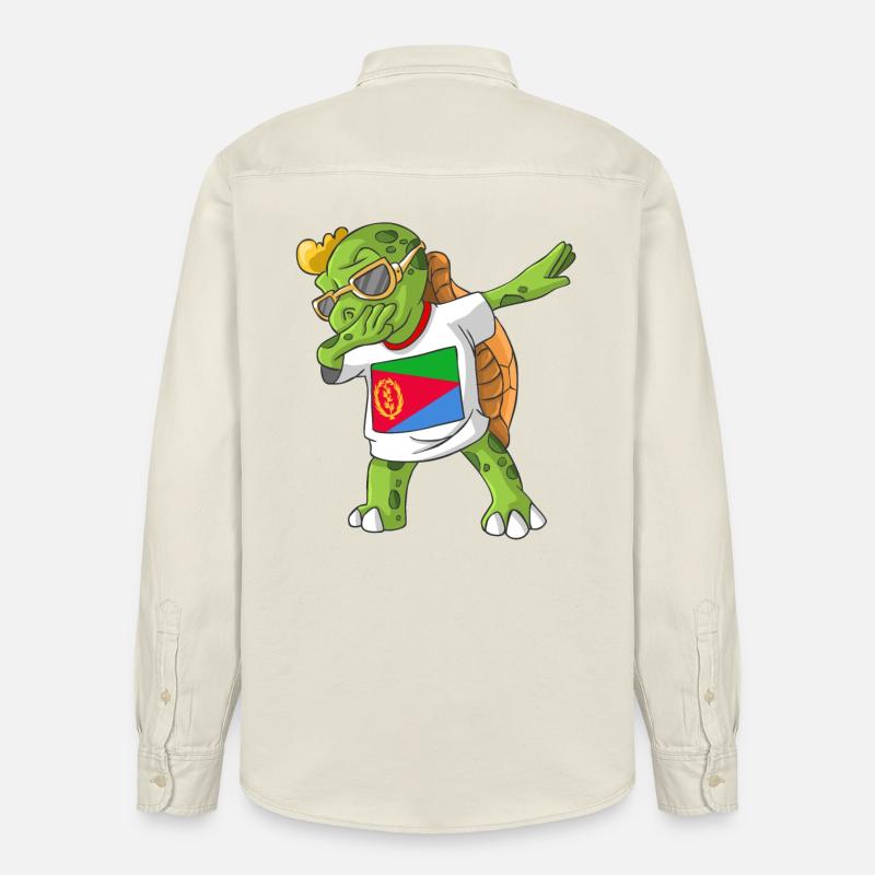 Eritrea Dabbing Schildkröte - Relaxed Fit Unisex Organic Hemd von Stanley/Stella - Natur