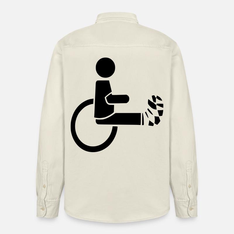 Rollstuhlfahrer mit Bein in Gips # - Relaxed Fit Unisex Organic Hemd von Stanley/Stella - Natur