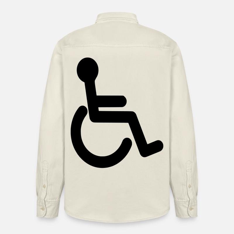Symbole de base du fauteuil roulant # - Chemise unisexe coupe décontractée bio Stanley/Stella - écru doux
