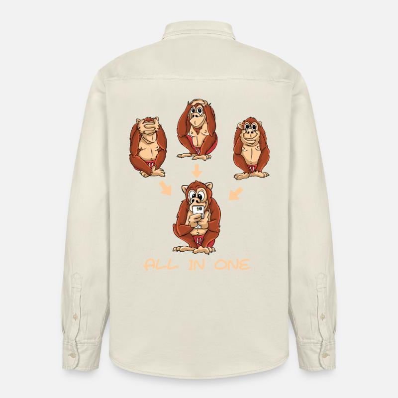 Die 3 Affen - Stanley/Stella Unisex Worker Hemd - Natur