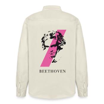 beethoven punk music festival klassik komponist ta - Relaxed Fit Unisex Organic Shirt by Stanley/Stella - soft Ecru - Back - AI Model Male 178 light (178cm)