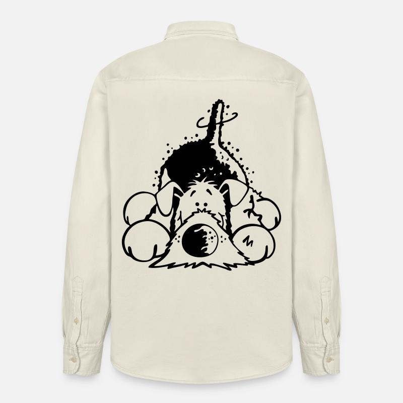 Verträumter Airedale Terrier - Relaxed Fit Unisex Organic Hemd von Stanley/Stella - Natur