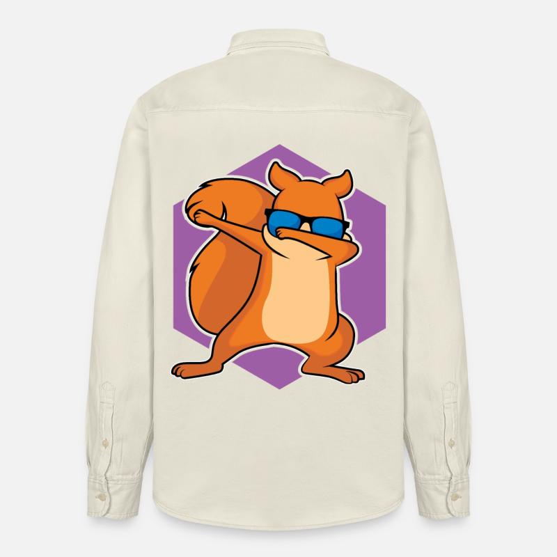 Dabbing Squirrel - Conception - Chemise unisexe coupe décontractée bio Stanley/Stella - écru doux