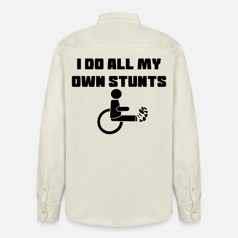 Rollstuhlfahrer mit Bein in Gips # - Relaxed Fit Unisex Organic Hemd von Stanley/Stella - Natur
