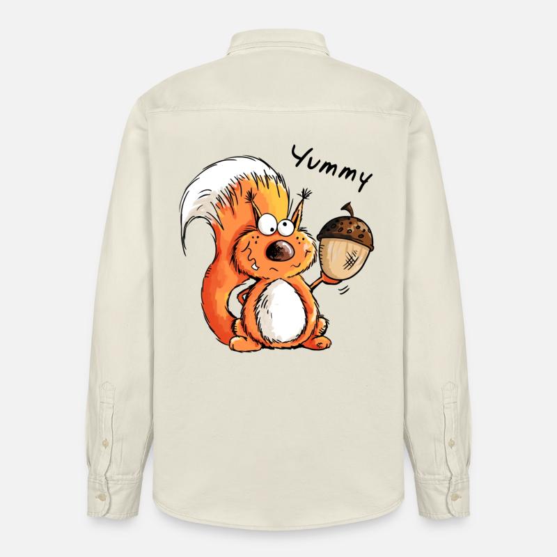 Yummy Eichhörnchen - Tier - Tiere - Comic - Relaxed Fit Unisex Organic Hemd von Stanley/Stella - Natur