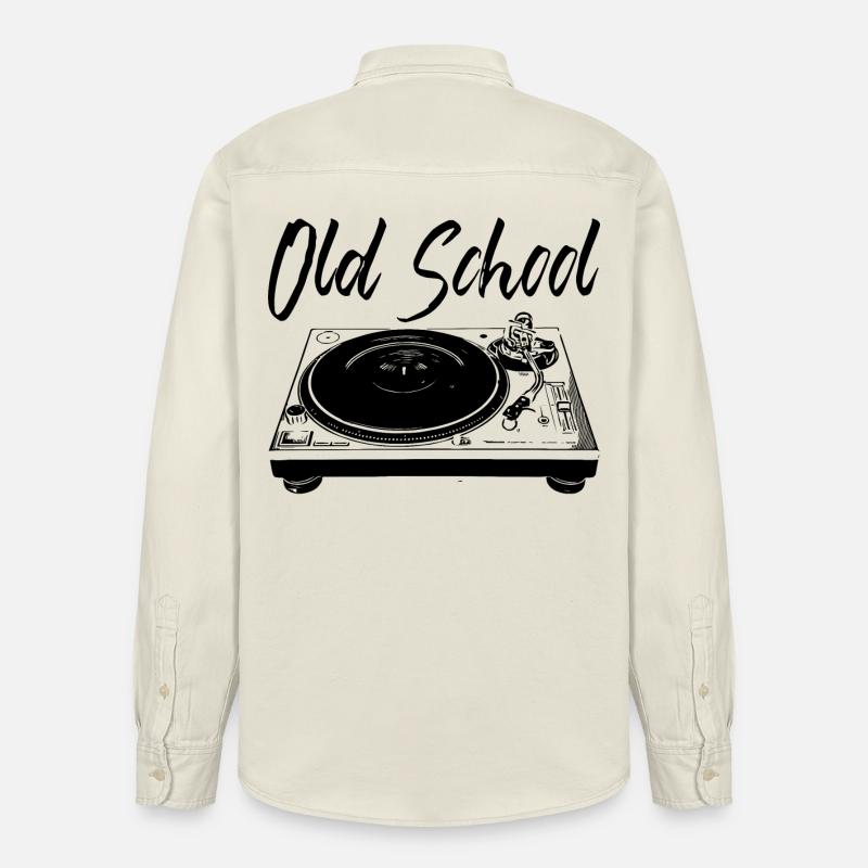 Old School - Turntables - Relaxed Fit Unisex Organic Shirt by Stanley/Stella - soft Ecru