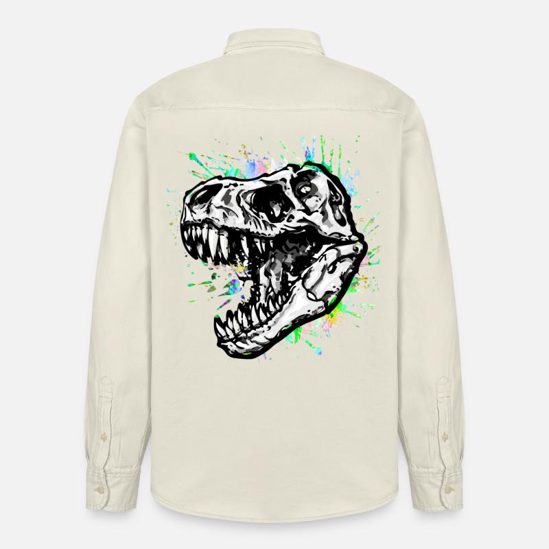 Dinosaure / T-Rex / Trex / idée cadeau - Chemise unisexe coupe décontractée bio Stanley/Stella - écru doux