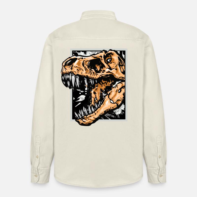 Dinosaurier / T-Rex / Trex / Geschenkidee - Relaxed Fit Unisex Organic Hemd von Stanley/Stella - Natur