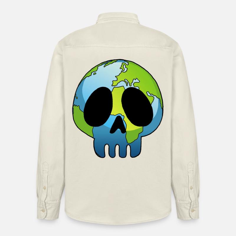 Schädel und Planet Erde - Relaxed Fit Unisex Organic Hemd von Stanley/Stella - Natur