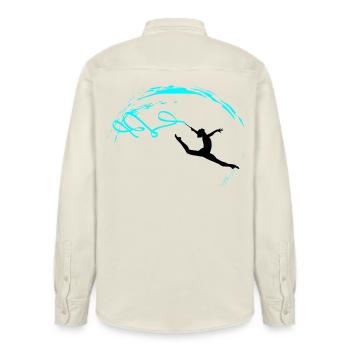 Rhythmic gymnastics - Relaxed Fit Unisex Organic Shirt by Stanley/Stella - soft Ecru - Back - AI Model Male 178 light (178cm)