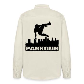 Parkour - Chemise unisexe coupe décontractée bio Stanley/Stella - écru doux - Dos - AI Model Male 178 light (178cm)