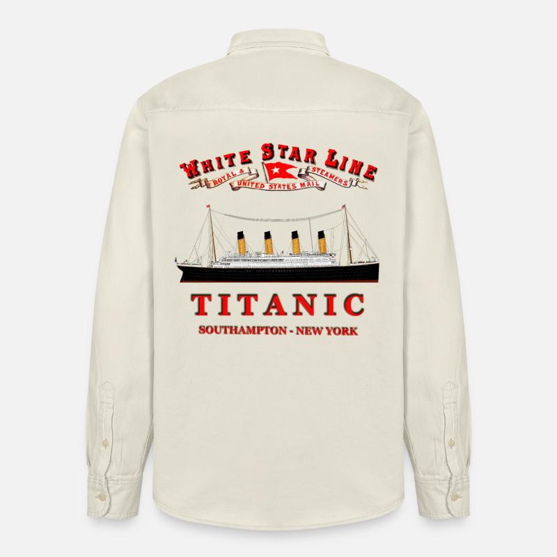 TITANIC CREATION Louis RUNEMBERG © Adagp - Chemise unisexe coupe décontractée bio Stanley/Stella - écru doux