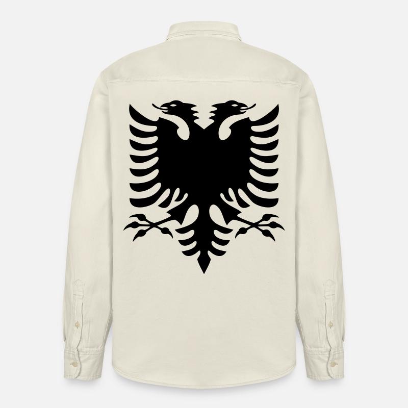 Drapeau de l’Albanie - Chemise unisexe coupe décontractée bio Stanley/Stella - écru doux