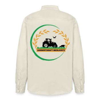 Logo - Relaxed Fit Unisex Organic Hemd von Stanley/Stella - Natur - Hinten - AI Model Male 178 light (178cm)