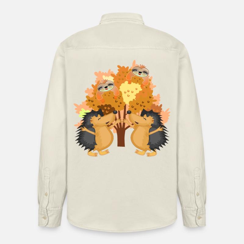 HERBST IGEL FAULTIERE - Relaxed Fit Unisex Organic Hemd von Stanley/Stella - Natur