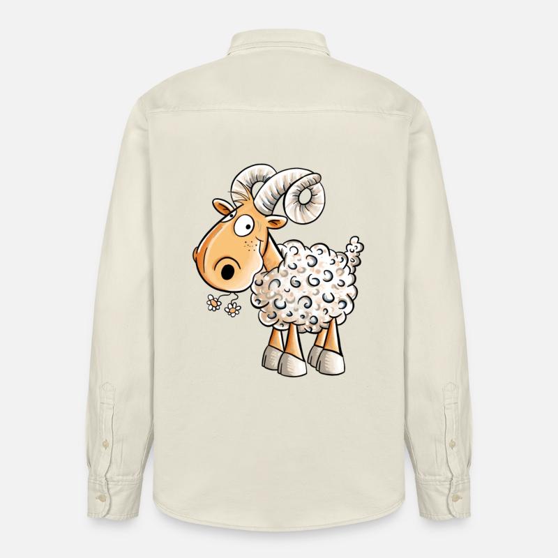 Happy Widder I Schafbock I Schaf - Relaxed Fit Unisex Organic Hemd von Stanley/Stella - Natur