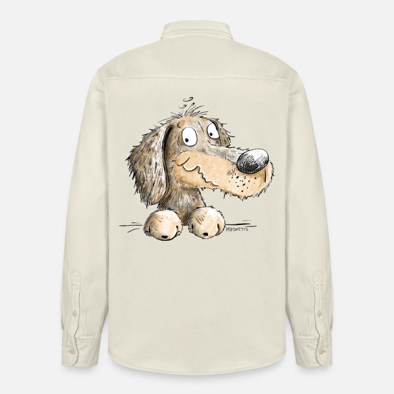 Joyeux teckel I Teckel I Chien - Chemise unisexe coupe décontractée bio Stanley/Stella - écru doux