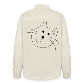 Drôle de chat - Chemise unisexe coupe décontractée bio Stanley/Stella - écru doux - Dos - AI Model Male 178 light (178cm)