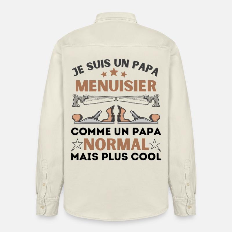PAPA MENUISIER NORMAL - Chemise unisexe coupe décontractée bio Stanley/Stella - écru doux