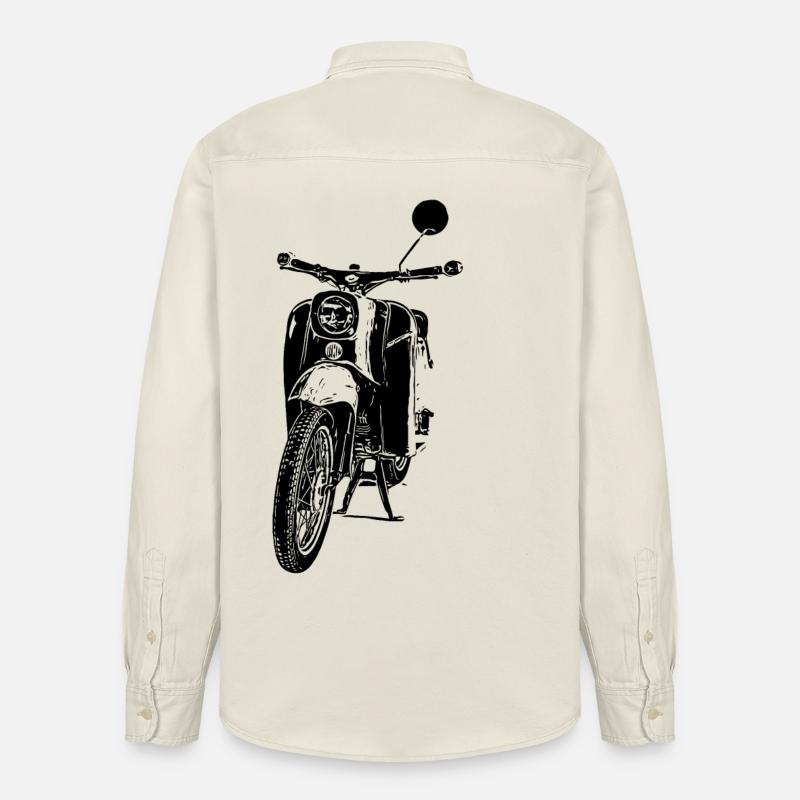 Cyclomoteur Schwalbe - Chemise unisexe coupe décontractée bio Stanley/Stella - écru doux