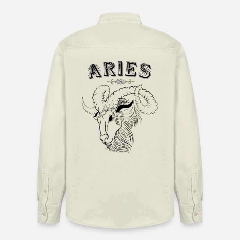 Aries Sternzeichen Widder - Relaxed Fit Unisex Organic Hemd von Stanley/Stella - Natur