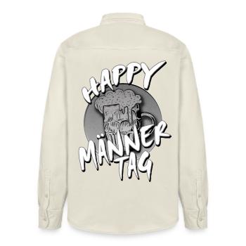 Happy Men’s Day Bière - Chemise unisexe coupe décontractée bio Stanley/Stella - écru doux - Dos - AI Model Male 178 light (178cm)