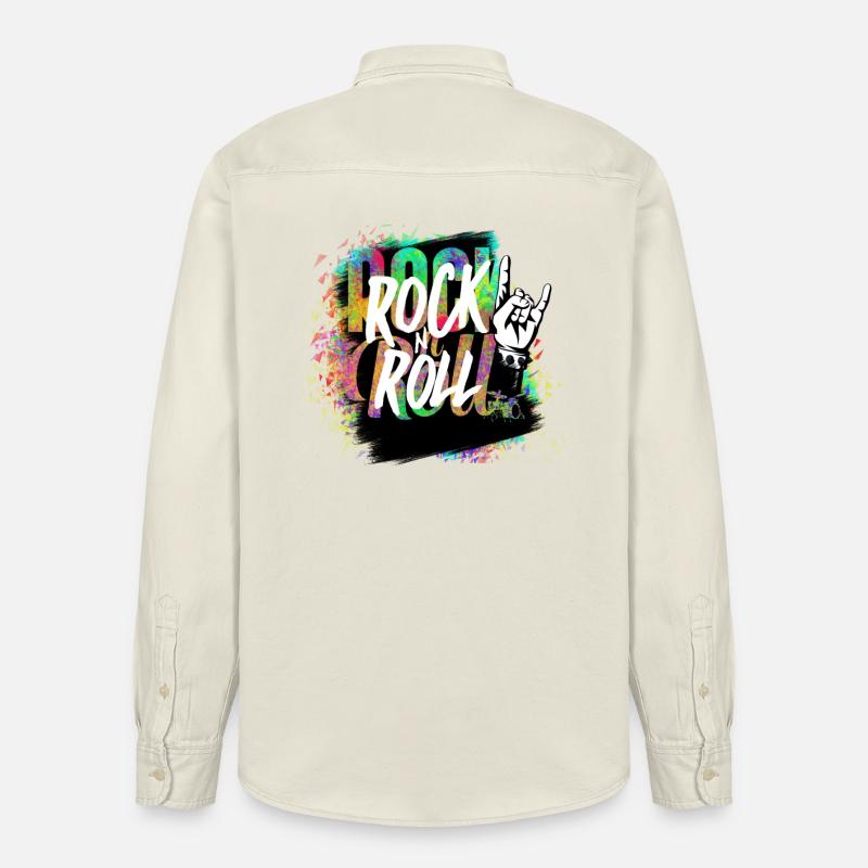 Rock n Roll Farbexplosion - Relaxed Fit Unisex Organic Hemd von Stanley/Stella - Natur