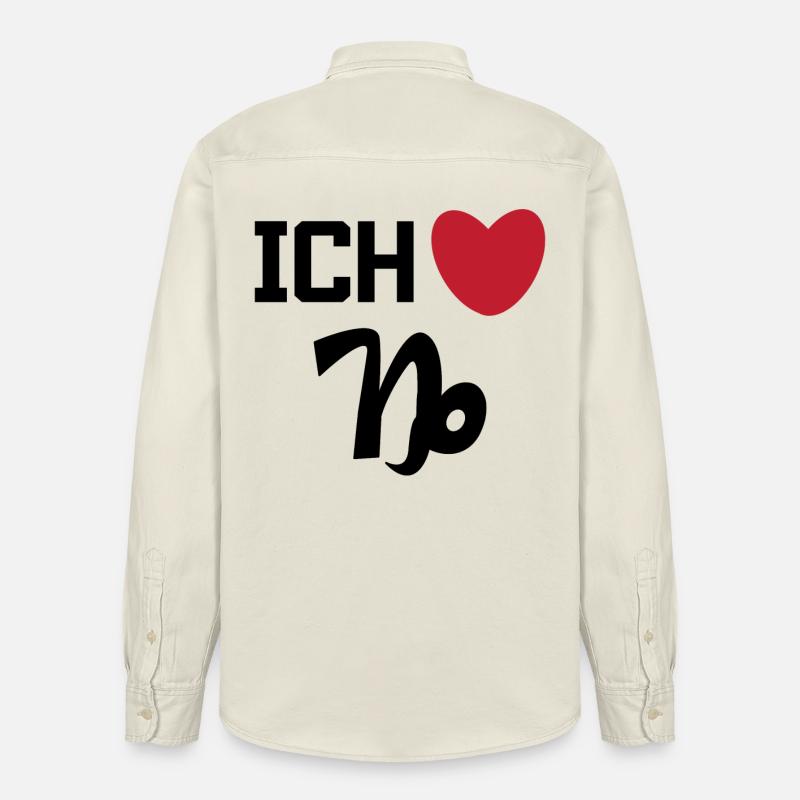 Herz Steinbock Statement Horoskop Sternzeichen - Relaxed Fit Unisex Organic Hemd von Stanley/Stella - Natur