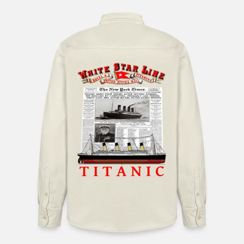 TITANIC création Louis RUNEMBERG © Adagp - Chemise unisexe coupe décontractée bio Stanley/Stella - écru doux
