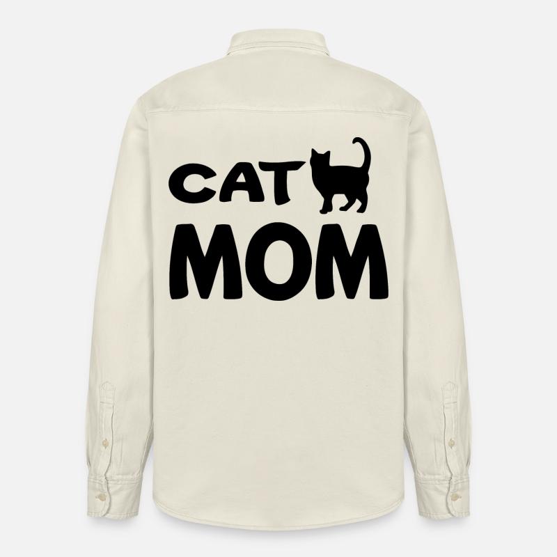 Cat Mom - Chemise unisexe coupe décontractée bio Stanley/Stella - écru doux
