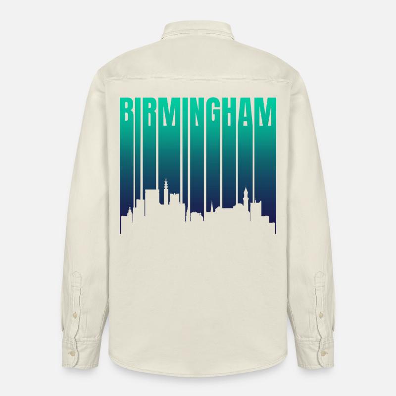 Birmingham Skyline Gradient - Relaxed Fit Unisex Organic Hemd von Stanley/Stella - Natur