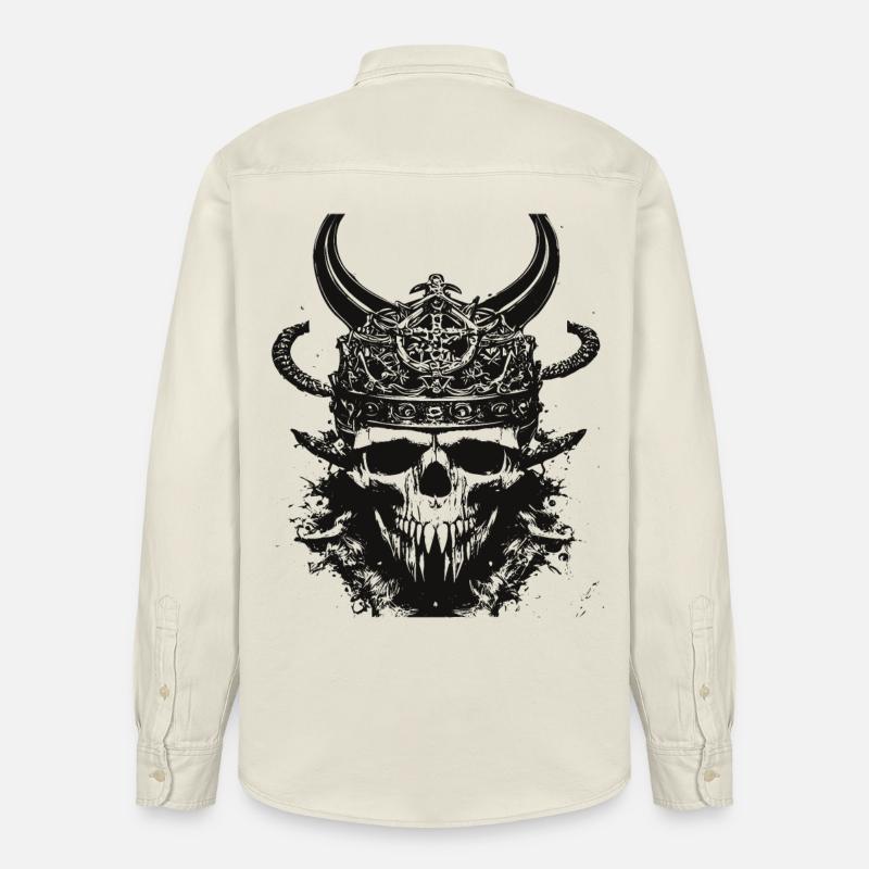 Crâne viking Valhalla Viking - Chemise unisexe coupe décontractée bio Stanley/Stella - écru doux
