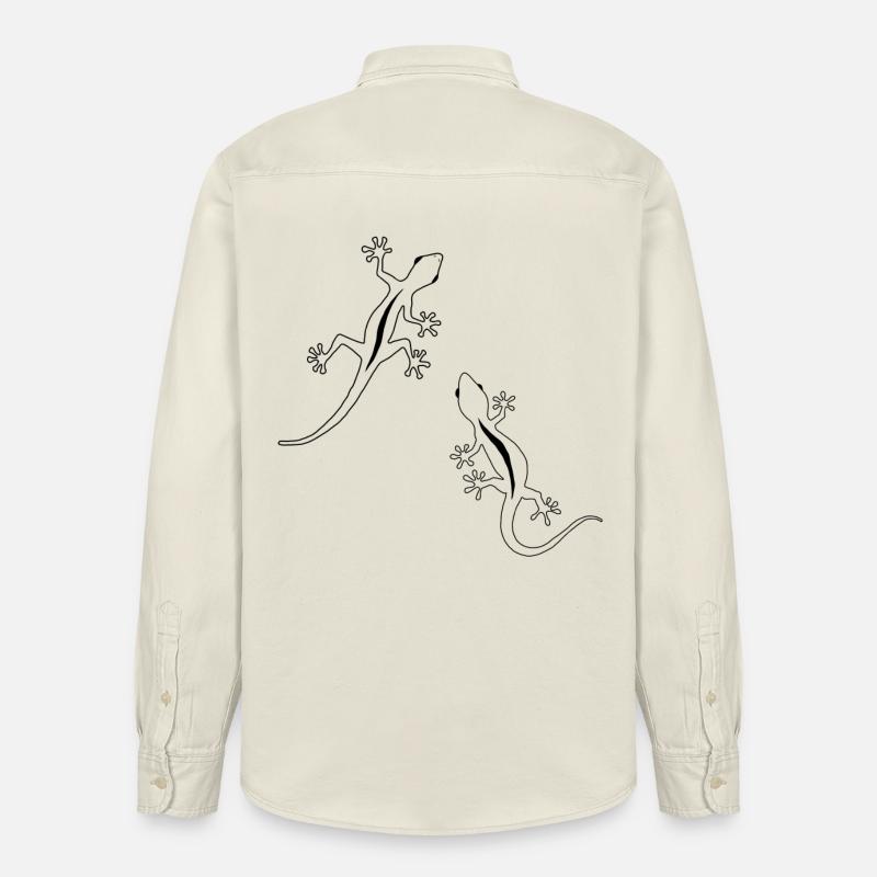Zwei Eidechsen - Relaxed Fit Unisex Organic Hemd von Stanley/Stella - Natur