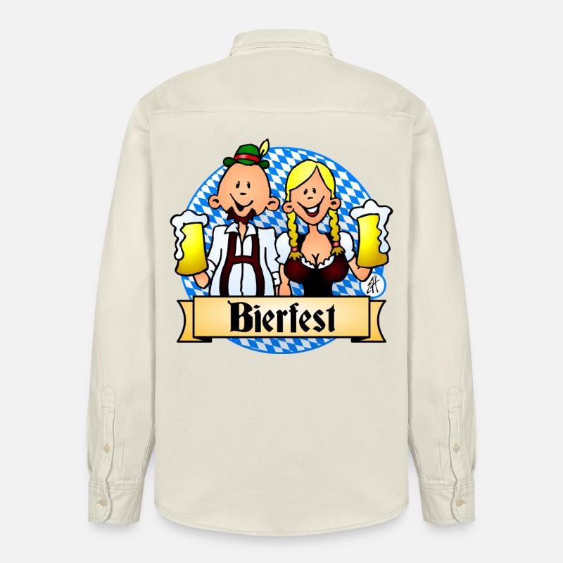 Conception de célébration du Bierfest - Chemise unisexe coupe décontractée bio Stanley/Stella - écru doux