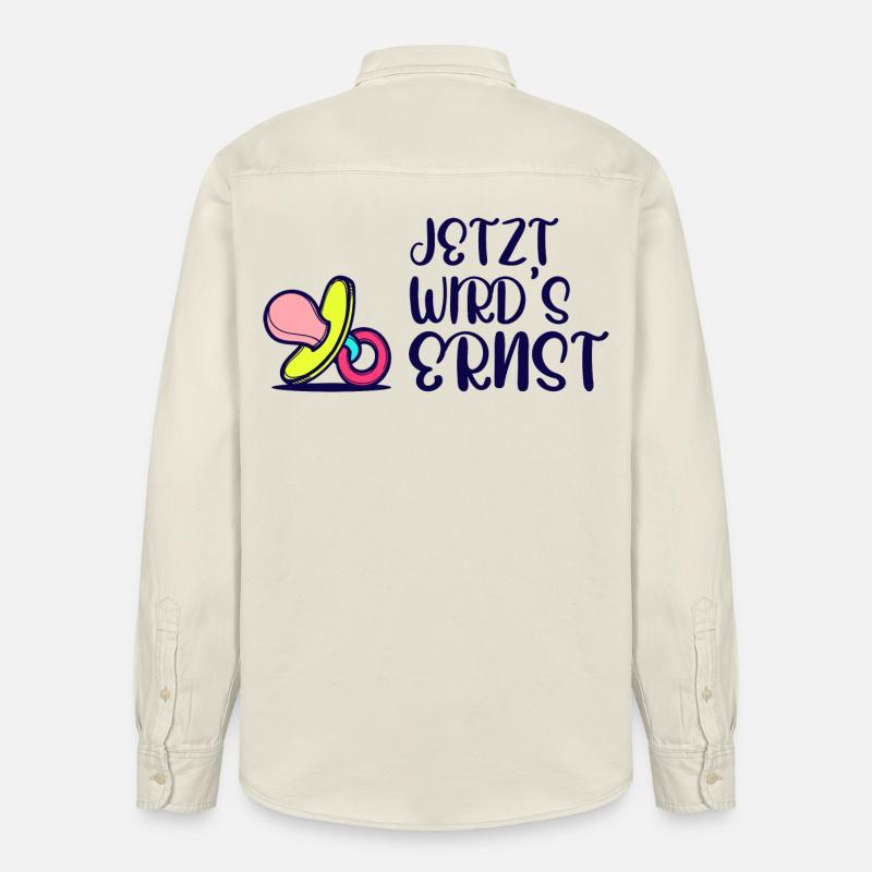 Elternschaft Eltern Geburt Statement Schwanger - Relaxed Fit Unisex Organic Hemd von Stanley/Stella - Natur