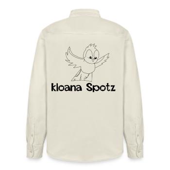 kloana Spotz-kleiner Spatz,Österreichische Dialekt - Relaxed Fit Unisex Organic Hemd von Stanley/Stella - Natur - Hinten - AI Model Male 178 light (178cm)