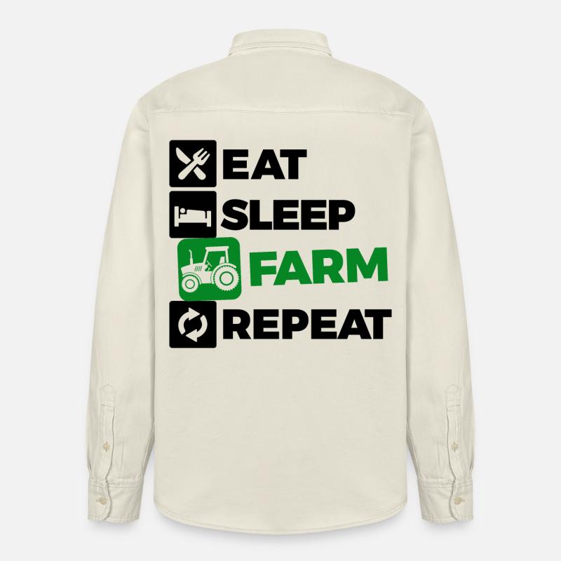 Kraftfahrzeug Traktor Statement Ackerbau Biobauer - Relaxed Fit Unisex Organic Hemd von Stanley/Stella - Natur
