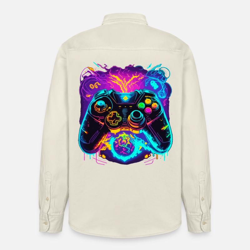 Power Graffiti Gaming Controller - Chemise unisexe coupe décontractée bio Stanley/Stella - écru doux